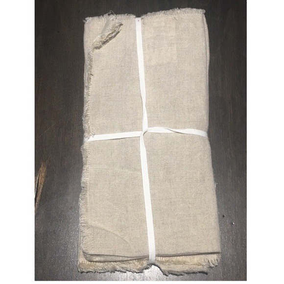 Hemmed Linen Napkins in Natural, Set of 4 - Picture 2 of 4